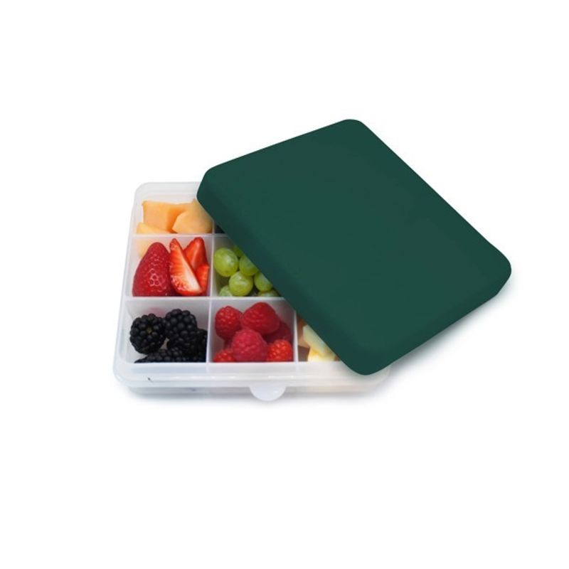Jucarii, Copii si Bebe - Hrana si alaptare - Biberoane, suzete si accesorii hranire - Articole hranire bebelusi - CUTIE SNACK 9 COMPARTIMENTE, MELII, PINE GREEN - Infinity.ro