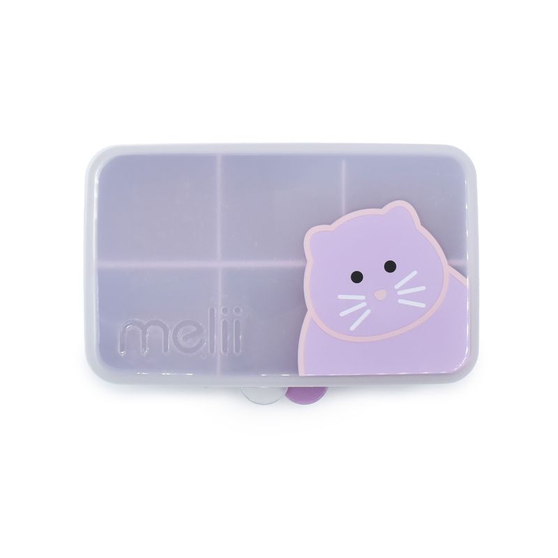 Jucarii, Copii si Bebe - Hrana si alaptare - Biberoane, suzete si accesorii hranire - Articole hranire bebelusi - CUTIE SNACK 6 COMPARTIMENTE, MELII, PRINT PISICA - Infinity.ro