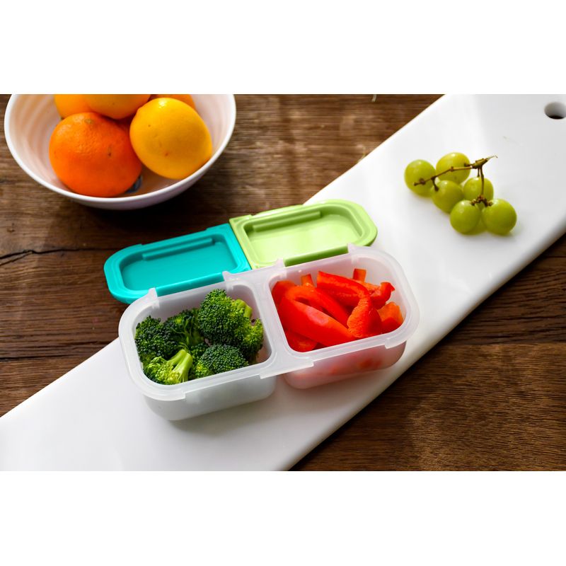 Jucarii, Copii si Bebe - Hrana si alaptare - Biberoane, suzete si accesorii hranire - Articole hranire bebelusi - CUTIE SNACK 2 COMPARTIMENTE, MELII, CACTUS FERN SAGE - Infinity.ro