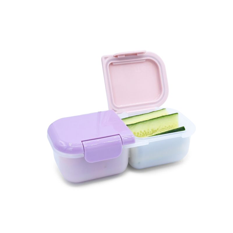 Jucarii, Copii si Bebe - Hrana si alaptare - Biberoane, suzete si accesorii hranire - Articole hranire bebelusi - CUTIE SNACK 2 COMPARTIMENTE, MELII, BLUSH BERRY - Infinity.ro