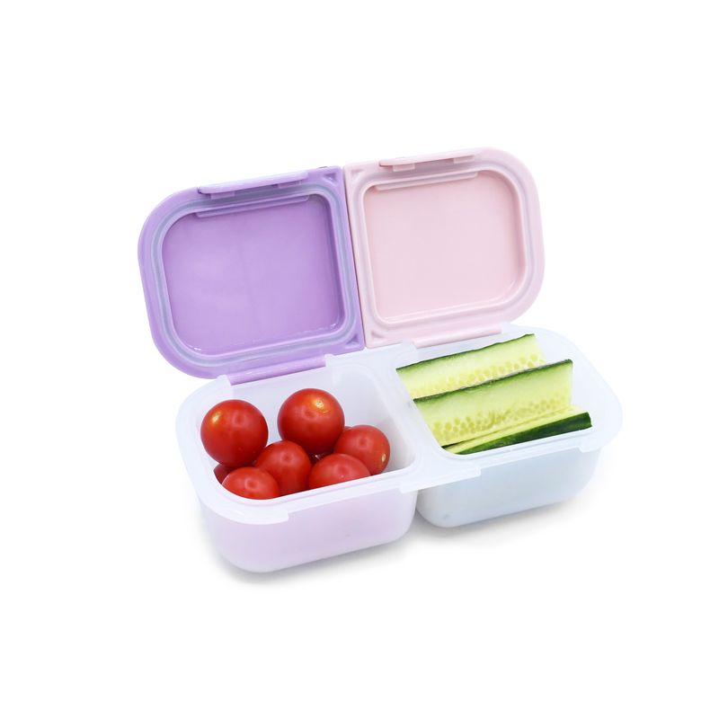 Jucarii, Copii si Bebe - Hrana si alaptare - Biberoane, suzete si accesorii hranire - Articole hranire bebelusi - CUTIE SNACK 2 COMPARTIMENTE, MELII, BLUSH BERRY - Infinity.ro