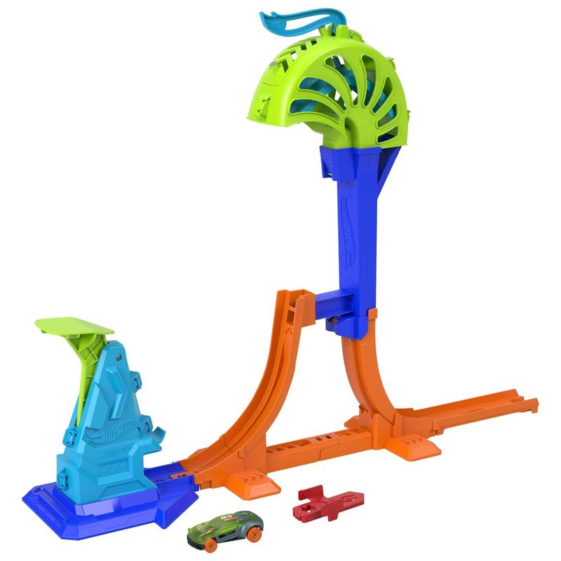 Jucarii, Copii si Bebe - Jucarii si jocuri - Vehicule si jucarii cu telecomanda - Masinute - HOT WHEELS STUNT TRACKS PISTA PENTRU CASCADORII CAMPIONUL LANSARII PUTERNICE CU MASINUTA INCLUSA - Infinity.ro