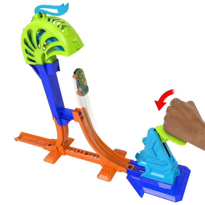 Jucarii, Copii si Bebe - Jucarii si jocuri - Vehicule si jucarii cu telecomanda - Masinute - HOT WHEELS STUNT TRACKS PISTA PENTRU CASCADORII CAMPIONUL LANSARII PUTERNICE CU MASINUTA INCLUSA - Infinity.ro