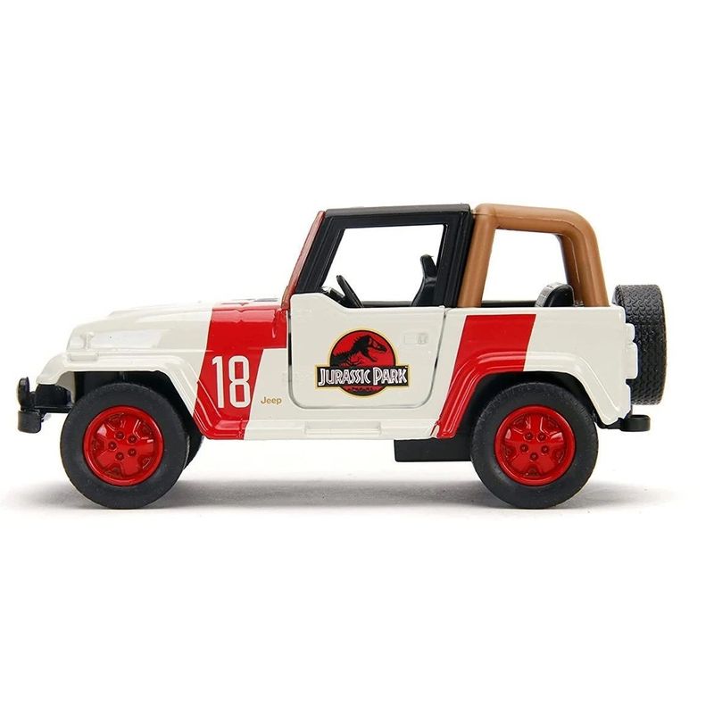 Jucarii, Copii si Bebe - Jucarii si jocuri - Vehicule si jucarii cu telecomanda - Masinute - JURASSIC WORLD MASINUTA METALICA JEEP WRANGLER SCARA 1 LA 32 - Infinity.ro