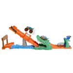 Jucarii, Copii si Bebe - Jucarii si jocuri - Vehicule si jucarii cu telecomanda - Masinute - HOT WHEELS MONSTER TRUCK SET DE JOACA PROVOCAREA CROCODILULUI CU MASINUTA MEGA WREX - Infinity.ro