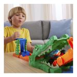 Jucarii, Copii si Bebe - Jucarii si jocuri - Vehicule si jucarii cu telecomanda - Masinute - HOT WHEELS MONSTER TRUCK SET DE JOACA PROVOCAREA CROCODILULUI CU MASINUTA MEGA WREX - Infinity.ro
