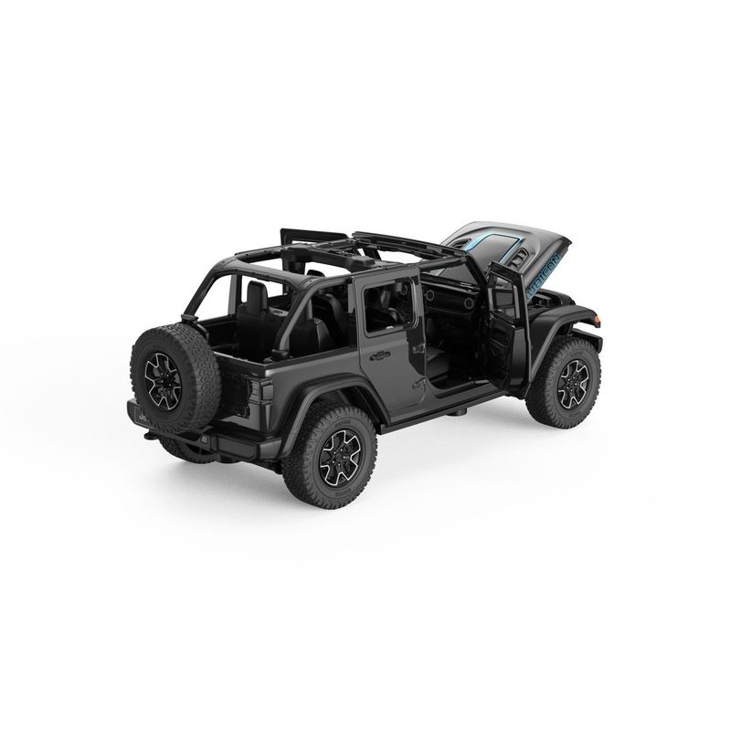 Jucarii, Copii si Bebe - Jucarii si jocuri - Vehicule si jucarii cu telecomanda - Masinute - MASINUTA METALICA JEEP WRANGLER RUBICON 4XE NEGRU CU SCARA 1 LA 32 - Infinity.ro
