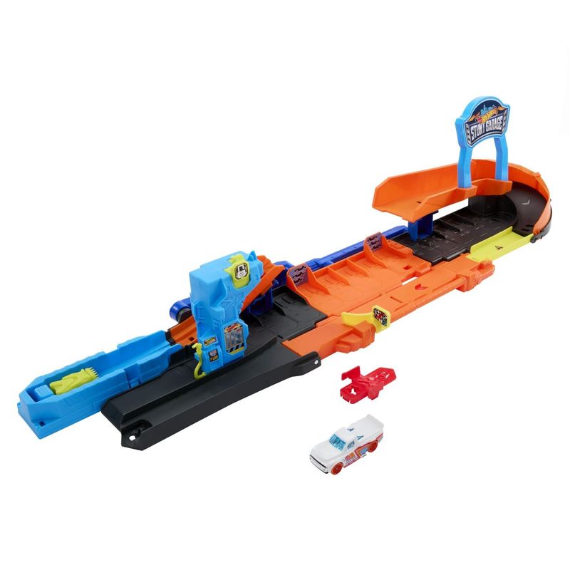 Jucarii, Copii si Bebe - Jucarii si jocuri - Vehicule si jucarii cu telecomanda - Masinute - HOT WHEELS CITY TRANSFORMAREA GARAJULUI DE CASCADORII CU MASINUTA INCLUSA - Infinity.ro