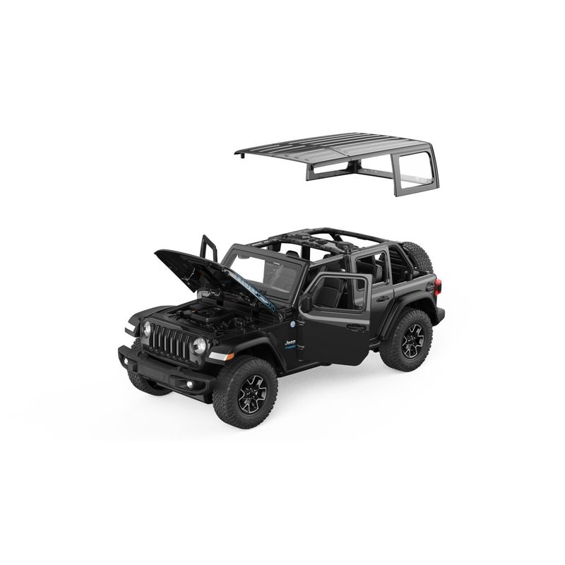 Jucarii, Copii si Bebe - Jucarii si jocuri - Vehicule si jucarii cu telecomanda - Masinute - MASINUTA METALICA JEEP WRANGLER RUBICON 4XE NEGRU SCARA 1 LA 24 - Infinity.ro