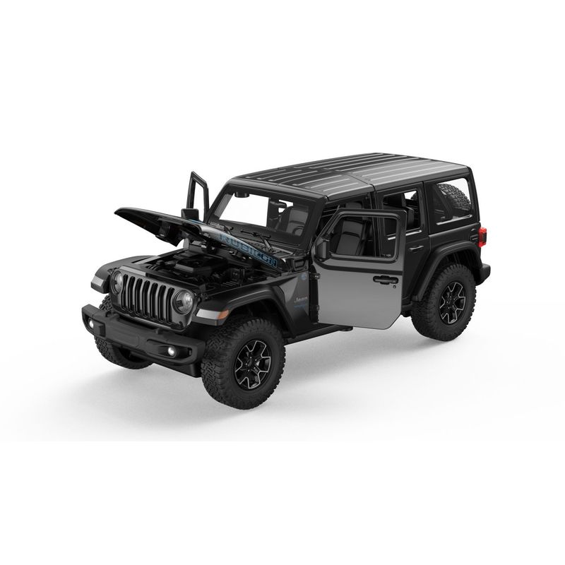 Jucarii, Copii si Bebe - Jucarii si jocuri - Vehicule si jucarii cu telecomanda - Masinute - MASINUTA METALICA JEEP WRANGLER RUBICON 4XE NEGRU SCARA 1 LA 24 - Infinity.ro