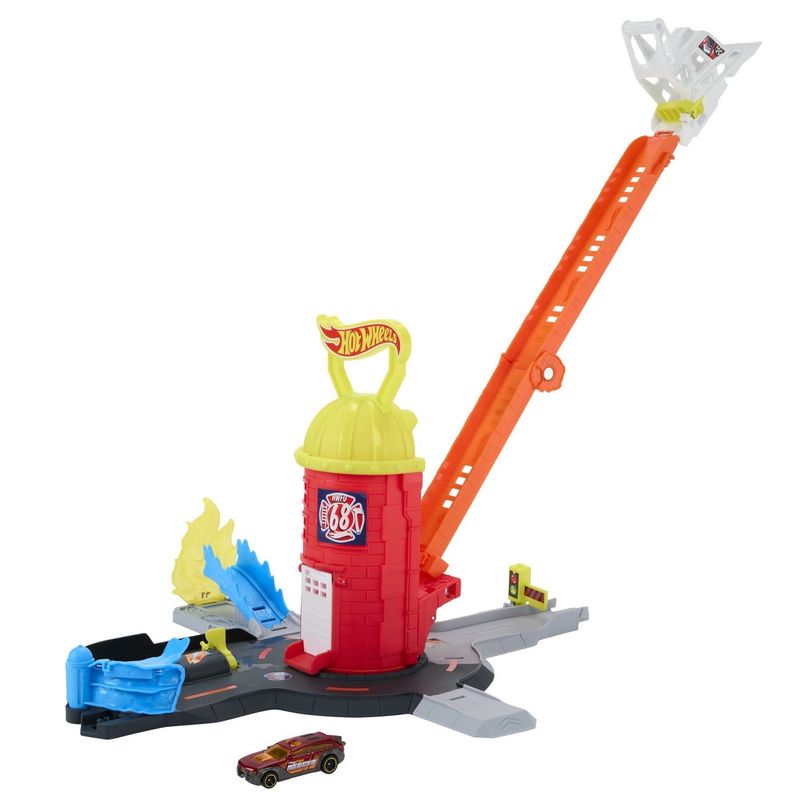 Jucarii, Copii si Bebe - Jucarii si jocuri - Vehicule si jucarii cu telecomanda - Masinute - HOT WHEELS CITY SET DE JOACA SUPER STATIE DE POMPIERI CU MASINUTA INCLUSA - Infinity.ro