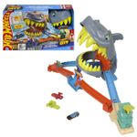 Jucarii, Copii si Bebe - Jucarii si jocuri - Vehicule si jucarii cu telecomanda - Masinute - HOT WHEELS CITY PISTA DE CURSE PLAJA RECHINULUI CHOMP CU MASINUTA INCLUSA - Infinity.ro