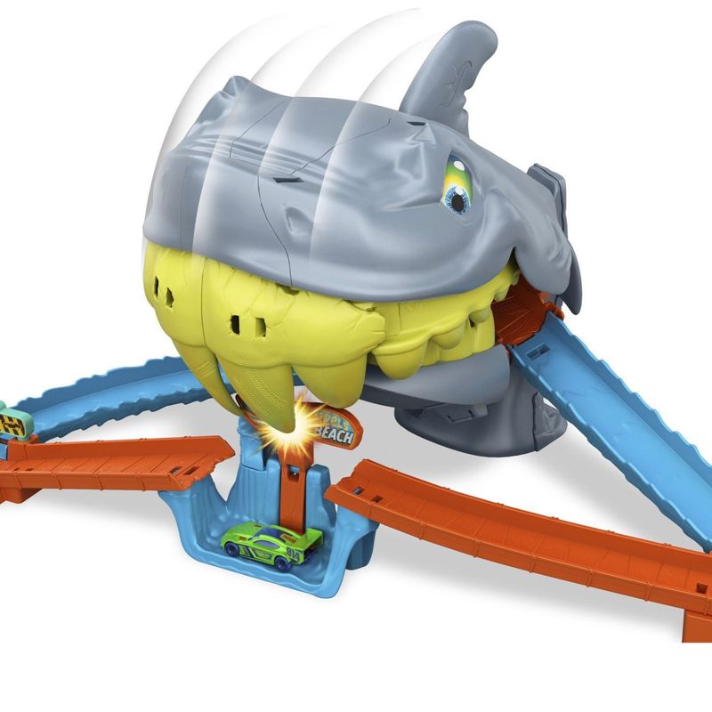 Jucarii, Copii si Bebe - Jucarii si jocuri - Vehicule si jucarii cu telecomanda - Masinute - HOT WHEELS CITY PISTA DE CURSE PLAJA RECHINULUI CHOMP CU MASINUTA INCLUSA - Infinity.ro
