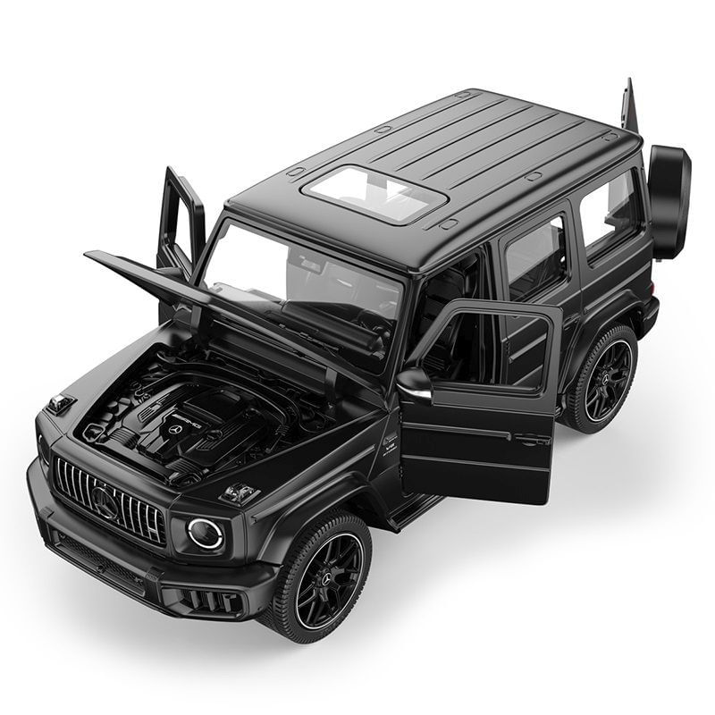 Jucarii, Copii si Bebe - Jucarii si jocuri - Vehicule si jucarii cu telecomanda - Masinute - MASINUTA METALICA MERCEDES AMG G63 NEGRU SCARA 1 LA 24 - Infinity.ro