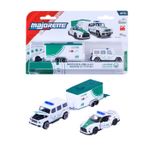 Jucarii, Copii si Bebe - Jucarii si jocuri - Vehicule si jucarii cu telecomanda - Masinute - MAJORETTE SET REMORCA DE POLITIE DUBAI DELUXE MERCEDES AMG G63 SI MASINUTA NISSAN GT-R R35 - Infinity.ro