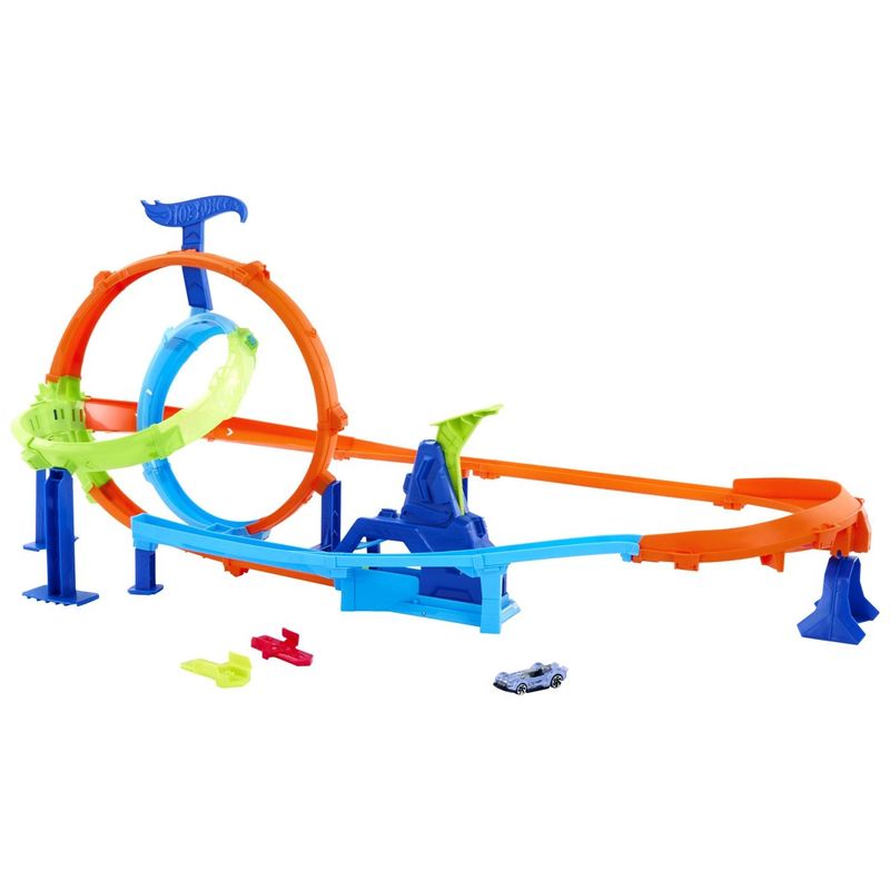 Jucarii, Copii si Bebe - Jucarii si jocuri - Vehicule si jucarii cu telecomanda - Masinute - HOT WHEELS STUNT TRACKS PISTA CICLON DE LANSAREA RAPIDA CU MASINUTA INCLUSA - Infinity.ro