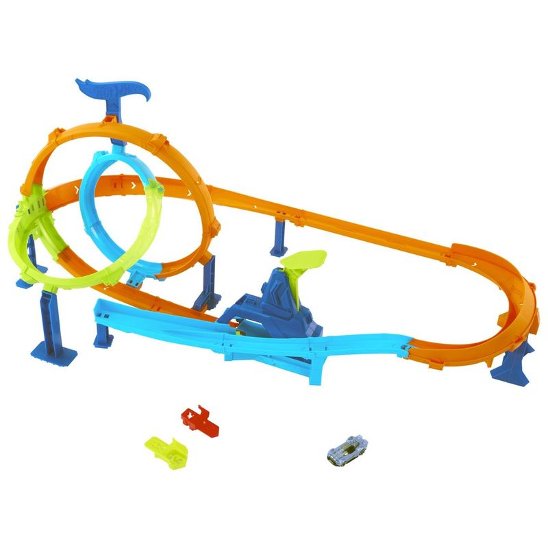 Jucarii, Copii si Bebe - Jucarii si jocuri - Vehicule si jucarii cu telecomanda - Masinute - HOT WHEELS STUNT TRACKS PISTA CICLON DE LANSAREA RAPIDA CU MASINUTA INCLUSA - Infinity.ro