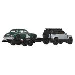 Jucarii, Copii si Bebe - Jucarii si jocuri - Vehicule si jucarii cu telecomanda - Masinute - HOT WHEELS TRANSPORTATOR LAND ROVER DEFENDER 110 2023 CU MASINUTA JAGUAR MK1 SCARA 1 LA 64 - Infinity.ro