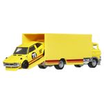 Jucarii, Copii si Bebe - Jucarii si jocuri - Vehicule si jucarii cu telecomanda - Masinute - HOT WHEELS TRANSPORTATOR SAKURA SPRINTER CU MASINUTA TOYOTA COROLLA LEVIN SCARA 1 LA 64 - Infinity.ro