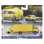 Jucarii, Copii si Bebe - Jucarii si jocuri - Vehicule si jucarii cu telecomanda - Masinute - HOT WHEELS TRANSPORTATOR SAKURA SPRINTER CU MASINUTA TOYOTA COROLLA LEVIN SCARA 1 LA 64 - Infinity.ro