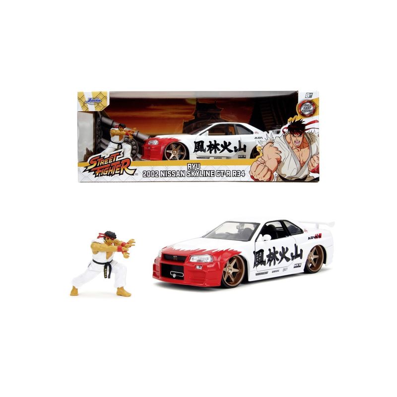 Jucarii, Copii si Bebe - Jucarii si jocuri - Vehicule si jucarii cu telecomanda - Masinute - JADA SET FIGURINA METALICA 6CM SI MASINUTA NISSAN SKYLINE GTR SCARA 1 LA 24 - Infinity.ro