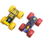 Jucarii, Copii si Bebe - Jucarii si jocuri - Vehicule si jucarii cu telecomanda - Masinute - MONSTER JAM SET 2 MASINUTE METALICE THE SENTINELS VS WOLVERINE SCARA 1 LA 65 - Infinity.ro