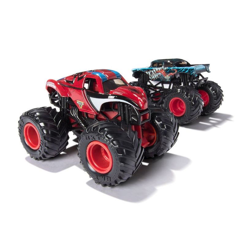 Jucarii, Copii si Bebe - Jucarii si jocuri - Vehicule si jucarii cu telecomanda - Masinute - MONSTER JAM SET 2 MASINUTE METALICE VENOM VS THE AMAZING SPIDERMAN SCARA 1 LA 65 - Infinity.ro