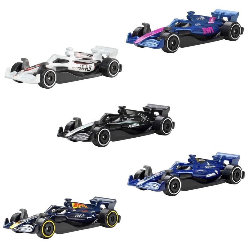 Jucarii, Copii si Bebe - Jucarii si jocuri - Vehicule si jucarii cu telecomanda - Masinute - HOT WHEELS SET 5 MASINUTE METALICE FORMULA 1 2025 - Infinity.ro
