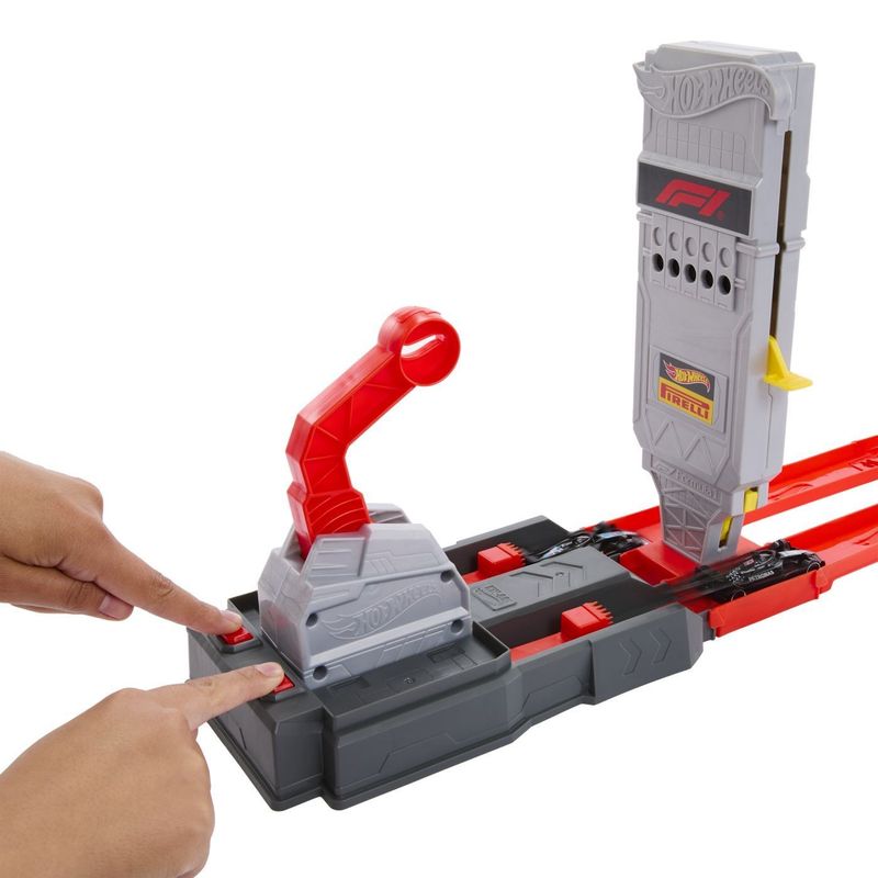 Jucarii, Copii si Bebe - Jucarii si jocuri - Vehicule si jucarii cu telecomanda - Masinute - HOT WHEELS RACING CIRCUIT DE CURSE GRID START FORMULA 1 CU 2 MASINUTE INCLUSE - Infinity.ro