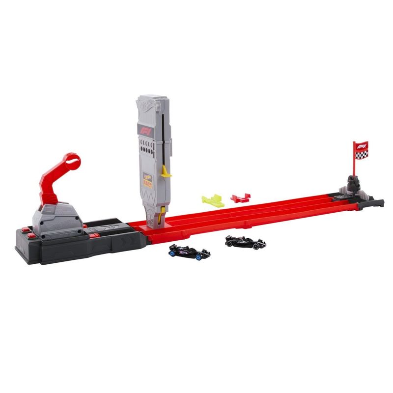 Jucarii, Copii si Bebe - Jucarii si jocuri - Vehicule si jucarii cu telecomanda - Masinute - HOT WHEELS RACING CIRCUIT DE CURSE GRID START FORMULA 1 CU 2 MASINUTE INCLUSE - Infinity.ro