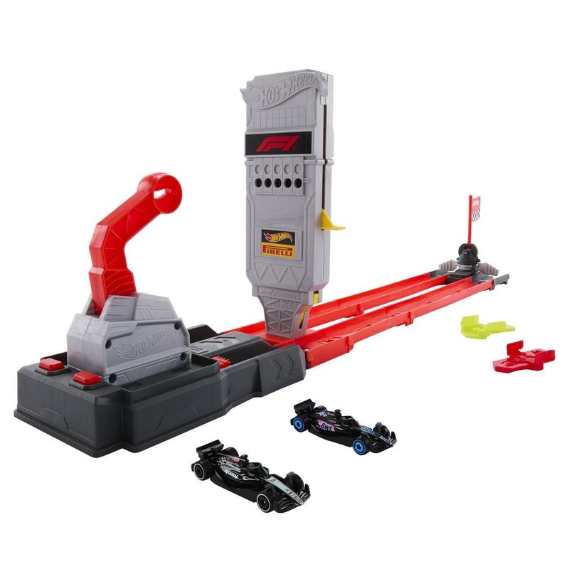 Jucarii, Copii si Bebe - Jucarii si jocuri - Vehicule si jucarii cu telecomanda - Masinute - HOT WHEELS RACING CIRCUIT DE CURSE GRID START FORMULA 1 CU 2 MASINUTE INCLUSE - Infinity.ro
