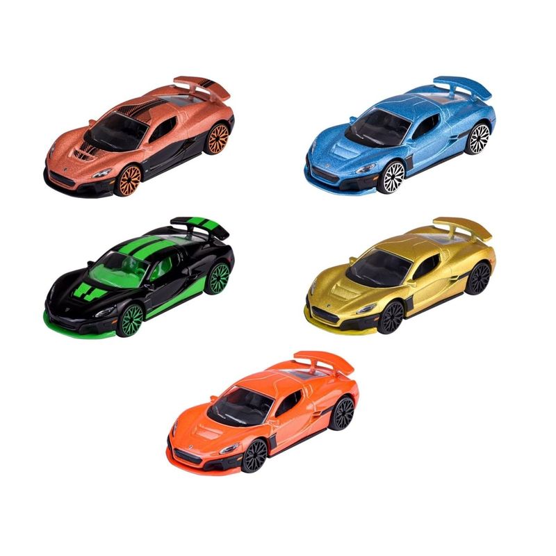 Jucarii, Copii si Bebe - Jucarii si jocuri - Vehicule si jucarii cu telecomanda - Masinute - MAJORETTE SET 5 MASINUTE METALICE RIMAC NEVERA 7.5CM - Infinity.ro