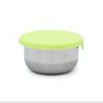 Jucarii, Copii si Bebe - Hrana si alaptare - Biberoane, suzete si accesorii hranire - Articole hranire bebelusi - SET 3 RECIPIENTE MINI INOX CU CAPAC SILICON, MELII, BLEU MINT LIME - Infinity.ro