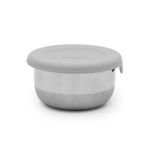 Jucarii, Copii si Bebe - Hrana si alaptare - Biberoane, suzete si accesorii hranire - Articole hranire bebelusi - SET 3 RECIPIENTE MINI INOX CU CAPAC SILICON, MELII, ROZ MOV GRI - Infinity.ro
