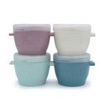 Jucarii, Copii si Bebe - Hrana si alaptare - Biberoane, suzete si accesorii hranire - Articole hranire bebelusi - SET 4 RECIPIENTE SILICON SNAP&GO, MELII LUXE, 4*177 ML - Infinity.ro