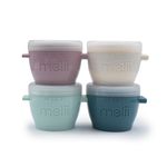 Jucarii, Copii si Bebe - Hrana si alaptare - Biberoane, suzete si accesorii hranire - Articole hranire bebelusi - SET 4 RECIPIENTE SILICON SNAP&GO, MELII LUXE, 4*118 ML - Infinity.ro
