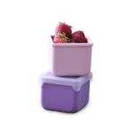 Jucarii, Copii si Bebe - Hrana si alaptare - Biberoane, suzete si accesorii hranire - Articole hranire bebelusi - SET 2 RECIPIENTE SILICON, MELII, PINK PURPLE - Infinity.ro