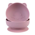 Jucarii, Copii si Bebe - Hrana si alaptare - Biberoane, suzete si accesorii hranire - Articole hranire bebelusi - SET 2 CASTRONELE CU VENTUZA SILICON MELII LUXE, MODEL PISICA - Infinity.ro