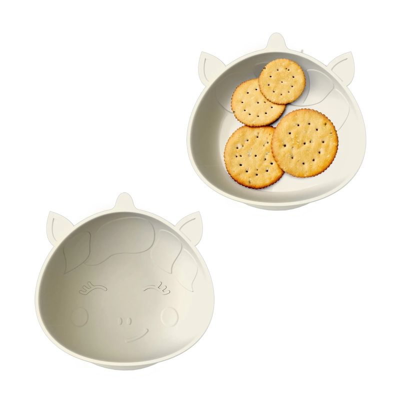 Jucarii, Copii si Bebe - Hrana si alaptare - Biberoane, suzete si accesorii hranire - Articole hranire bebelusi - SET 2 CASTRONELE CU VENTUZA SILICON MELII LUXE, MODEL UNICORN - Infinity.ro