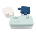 Jucarii, Copii si Bebe - Hrana si alaptare - Biberoane, suzete si accesorii hranire - Articole hranire bebelusi - RECIPIENT HRANA BEBE MODEL PUZZLE, MELII LUXE, BLEUMARIN IVOIRE MENTA - Infinity.ro