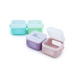 Jucarii, Copii si Bebe - Hrana si alaptare - Biberoane, suzete si accesorii hranire - Articole hranire bebelusi - SET 4 RECIPIENTE SILICON SNAP&GO CUBES, MELII, 4*118 ML - Infinity.ro