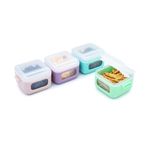 Jucarii, Copii si Bebe - Hrana si alaptare - Biberoane, suzete si accesorii hranire - Articole hranire bebelusi - SET 4 RECIPIENTE SILICON SNAP&GO CUBES, MELII, 4*118 ML - Infinity.ro