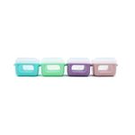 Jucarii, Copii si Bebe - Hrana si alaptare - Biberoane, suzete si accesorii hranire - Articole hranire bebelusi - SET 4 RECIPIENTE SILICON SNAP&GO CUBES, MELII, 4*118 ML - Infinity.ro