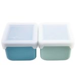 Jucarii, Copii si Bebe - Hrana si alaptare - Biberoane, suzete si accesorii hranire - Articole hranire bebelusi - SET 2 RECIPIENTE SILICON, MELII, BLUE MINT - Infinity.ro