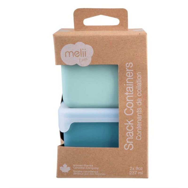 Jucarii, Copii si Bebe - Hrana si alaptare - Biberoane, suzete si accesorii hranire - Articole hranire bebelusi - SET 2 RECIPIENTE SILICON, MELII, BLUE MINT - Infinity.ro