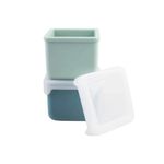 Jucarii, Copii si Bebe - Hrana si alaptare - Biberoane, suzete si accesorii hranire - Articole hranire bebelusi - SET 2 RECIPIENTE SILICON, MELII, BLUE MINT - Infinity.ro