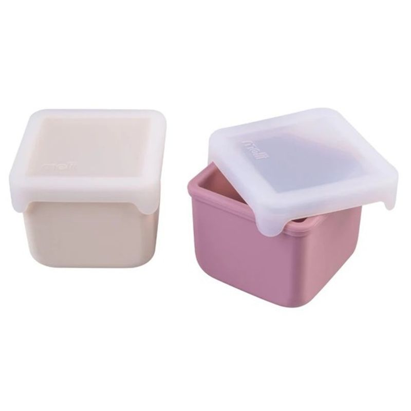 Jucarii, Copii si Bebe - Hrana si alaptare - Biberoane, suzete si accesorii hranire - Articole hranire bebelusi - SET 2 RECIPIENTE SILICON, MELII, BLUSH BERRY - Infinity.ro