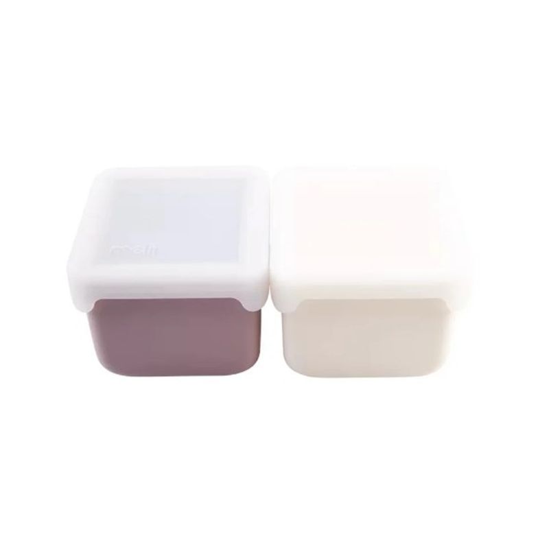 Jucarii, Copii si Bebe - Hrana si alaptare - Biberoane, suzete si accesorii hranire - Articole hranire bebelusi - SET 2 RECIPIENTE SILICON, MELII, BLUSH BERRY - Infinity.ro