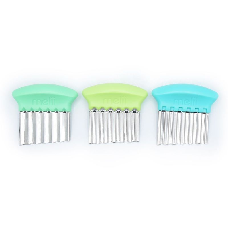 Jucarii, Copii si Bebe - Hrana si alaptare - Biberoane, suzete si accesorii hranire - Articole hranire bebelusi - SET 3 CUTITE PENTRU GUSTARI, MELII, BLEU MINT LIME - Infinity.ro
