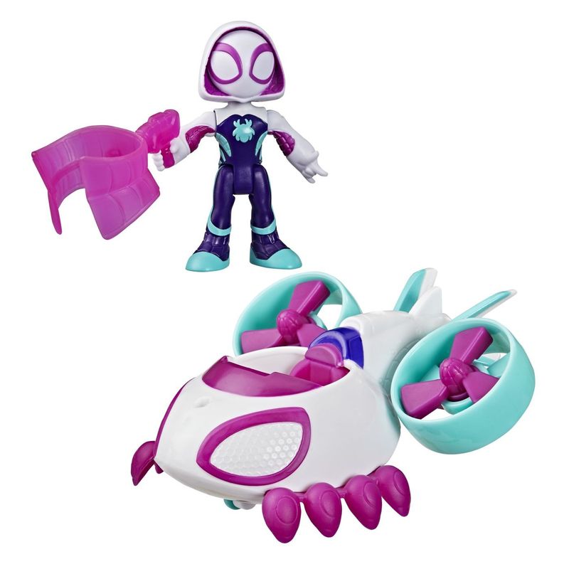Jucarii, Copii si Bebe - Jucarii si jocuri - Figurine - SPIDEY SI PRIETENII LUI UIMITORI MARVEL SET FIGURINA GHOST SPIDER SI VEHICUL COPTER 7.6CM - Infinity.ro
